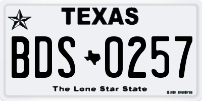 TX license plate BDS0257