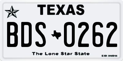 TX license plate BDS0262