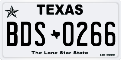 TX license plate BDS0266
