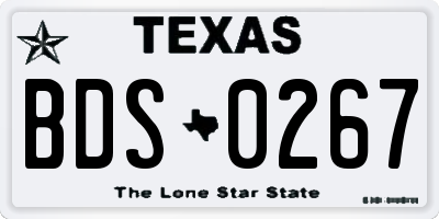 TX license plate BDS0267