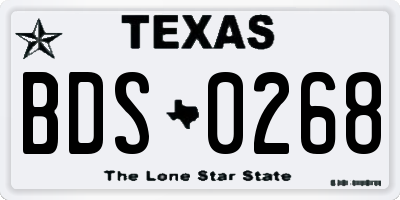 TX license plate BDS0268