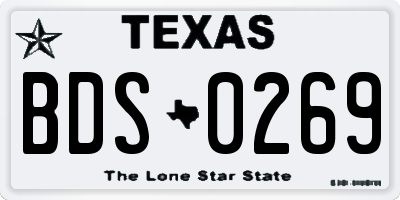 TX license plate BDS0269