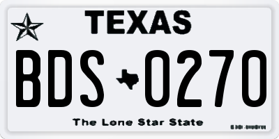 TX license plate BDS0270