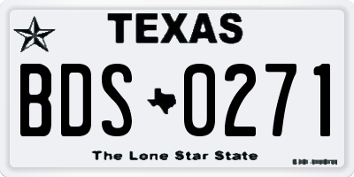 TX license plate BDS0271