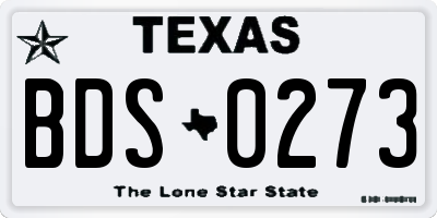 TX license plate BDS0273