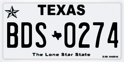 TX license plate BDS0274
