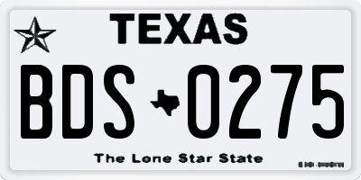 TX license plate BDS0275