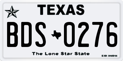 TX license plate BDS0276