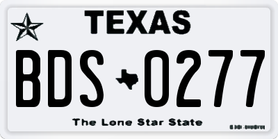 TX license plate BDS0277