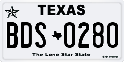 TX license plate BDS0280