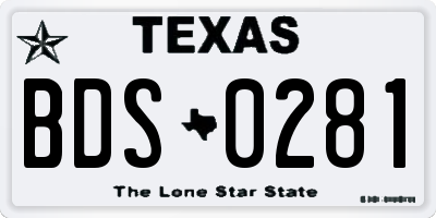 TX license plate BDS0281