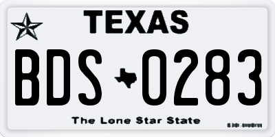 TX license plate BDS0283