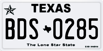 TX license plate BDS0285