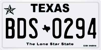 TX license plate BDS0294
