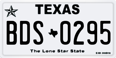 TX license plate BDS0295