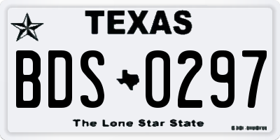 TX license plate BDS0297
