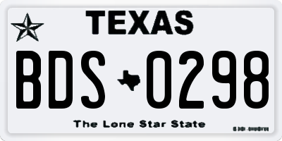 TX license plate BDS0298
