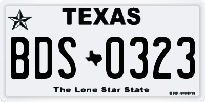 TX license plate BDS0323