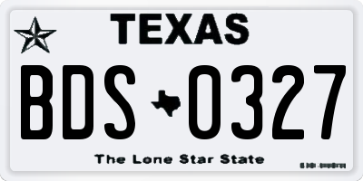 TX license plate BDS0327