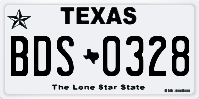 TX license plate BDS0328