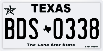 TX license plate BDS0338