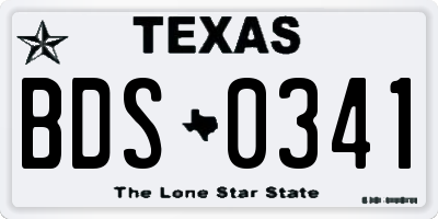TX license plate BDS0341