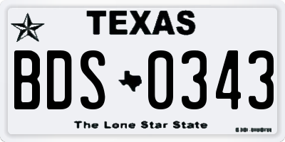 TX license plate BDS0343