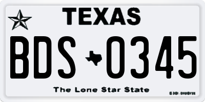 TX license plate BDS0345