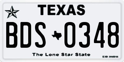 TX license plate BDS0348