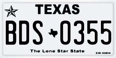 TX license plate BDS0355