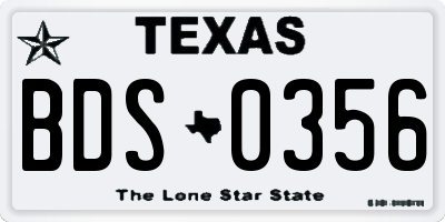 TX license plate BDS0356
