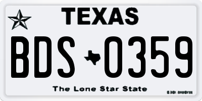 TX license plate BDS0359