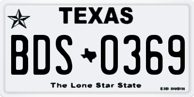 TX license plate BDS0369