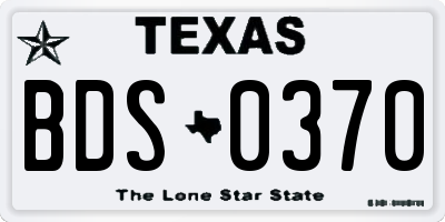 TX license plate BDS0370