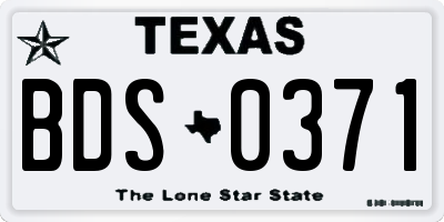 TX license plate BDS0371