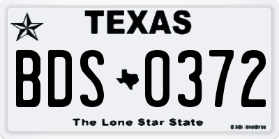 TX license plate BDS0372