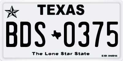 TX license plate BDS0375
