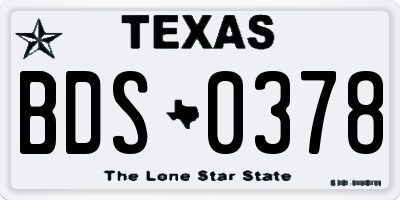 TX license plate BDS0378