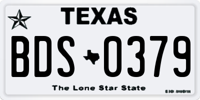 TX license plate BDS0379