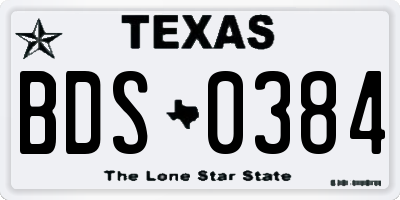TX license plate BDS0384