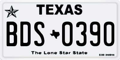 TX license plate BDS0390