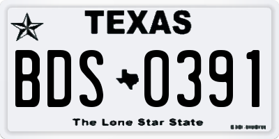TX license plate BDS0391