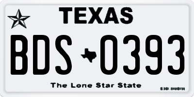 TX license plate BDS0393