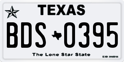 TX license plate BDS0395