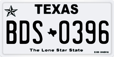 TX license plate BDS0396