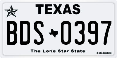 TX license plate BDS0397