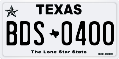 TX license plate BDS0400