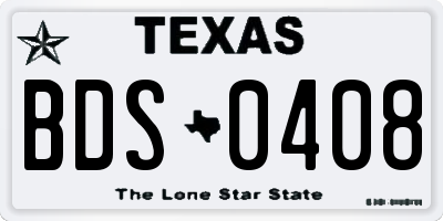 TX license plate BDS0408