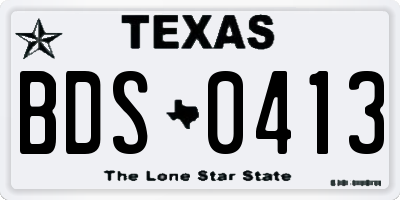 TX license plate BDS0413