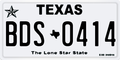 TX license plate BDS0414